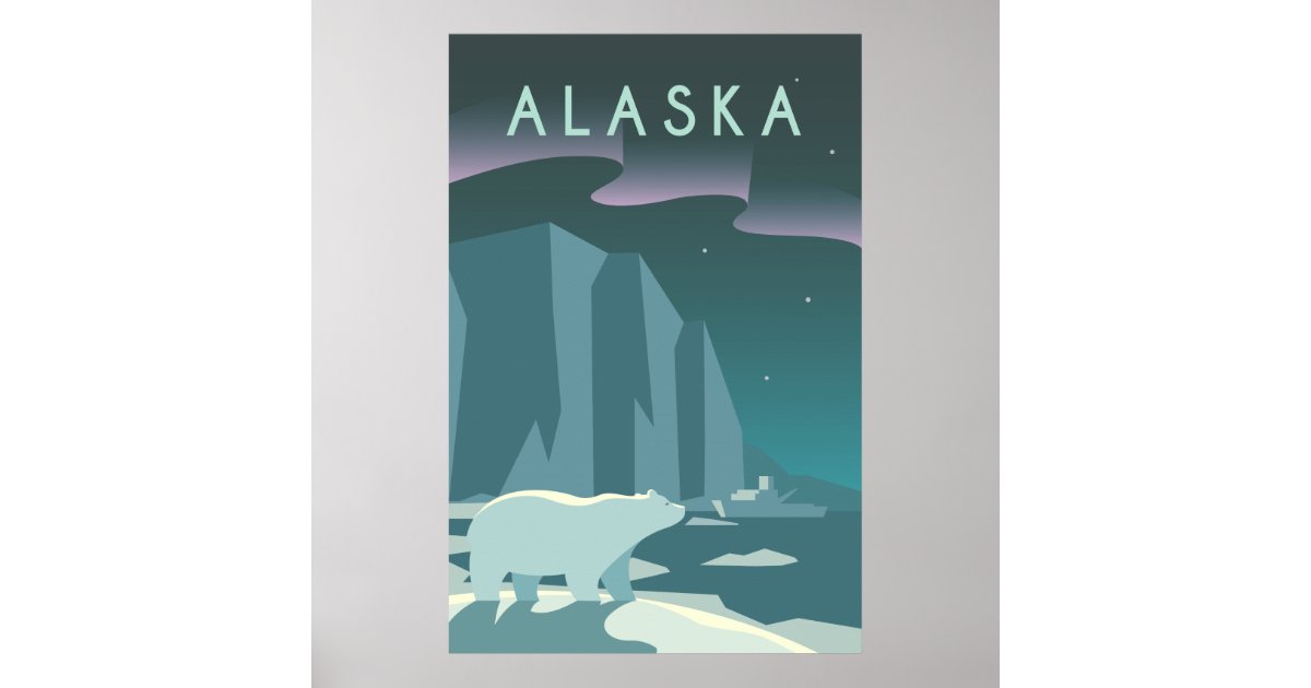 Vintage Cruise Line Alaska Glacier Travel Poster | Zazzle