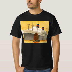 Vintage Cruise Ship to the Orient with Junks Boats T-Shirt