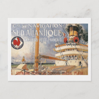 Vintage Cruise Ship Travel Advertisement Postcard