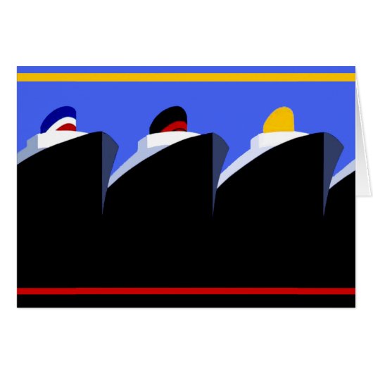 Vintage Cruise Ships Art Deco Poster (Front Horizontal)