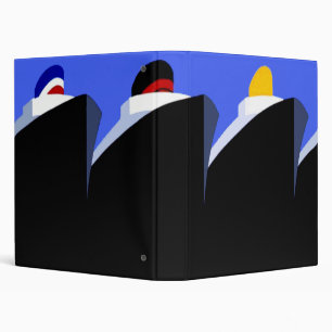 Vintage Cruise Ships Art Deco Poster 3 Ring Binder