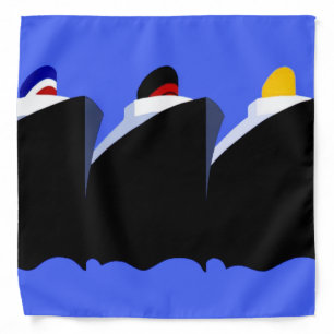 Vintage Cruise Ships Art Deco Poster Bandana