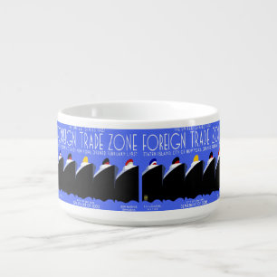 Vintage Cruise Ships Art Deco Poster Bowl