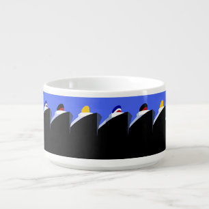 Vintage Cruise Ships Art Deco Poster Bowl