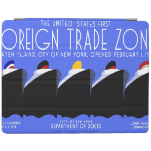 Vintage Cruise Ships Art Deco Poster iPad Smart Cover