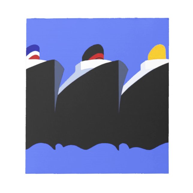Vintage Cruise Ships Art Deco Poster Notepad (Front)