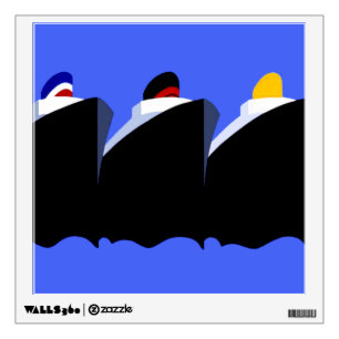 Vintage Cruise Ships Art Deco Poster Wall Decal