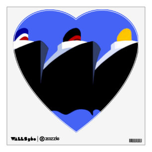 Vintage Cruise Ships Art Deco Poster Wall Sticker