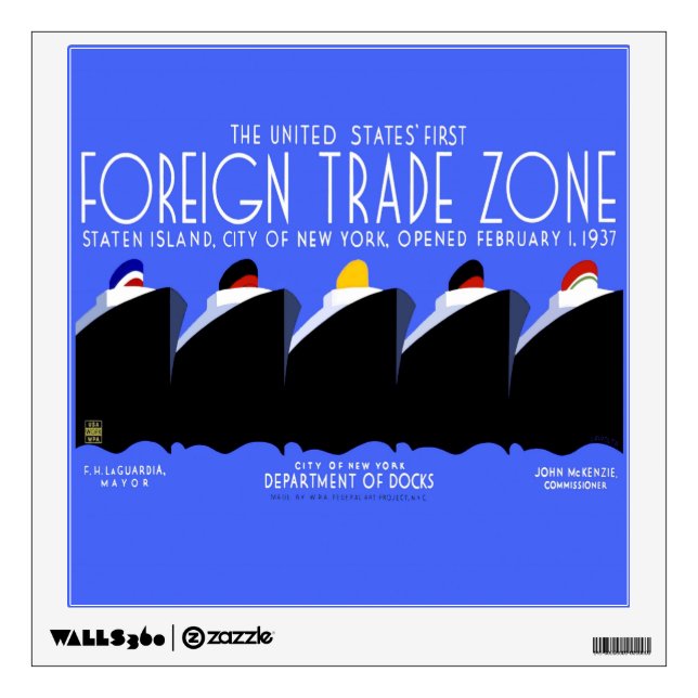 Vintage Cruise Ships Art Deco Poster Wall Sticker (Front)