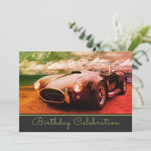 Vintage Cruising Birthday Invitation (Standing Front)