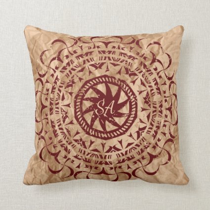 Vintage Crushed Paper Designed Monogrammed Throw Pillow