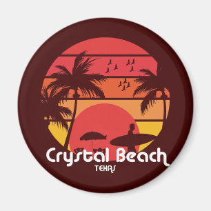 Vintage Crystal Beach Texas Magnet