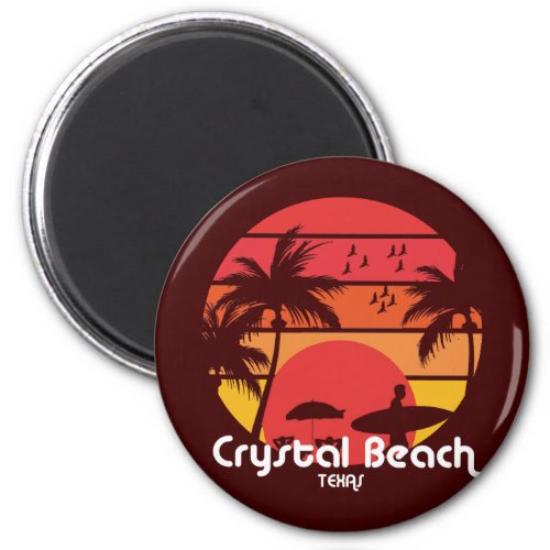 Vintage Crystal Beach Texas Magnet