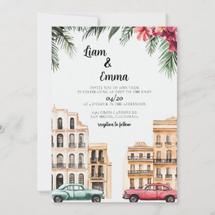 Vintage Cuba Havana Wedding Invitation