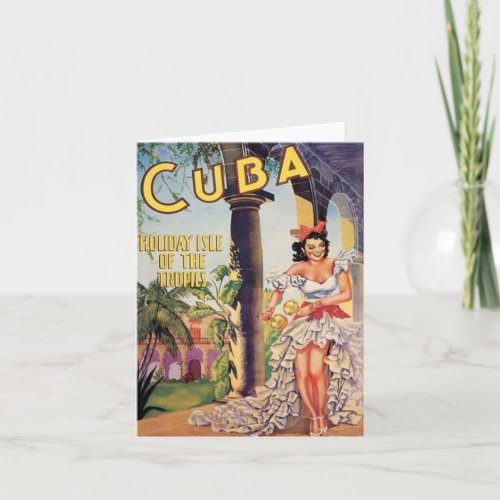 Vintage Cuba Holiday Isle of Tropics Card