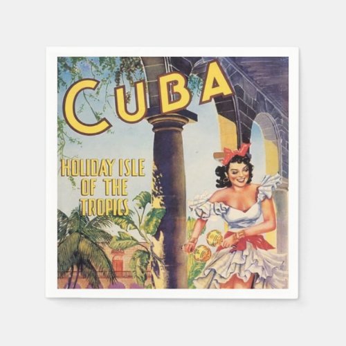 Vintage Cuba Holiday Isle of Tropics Napkins