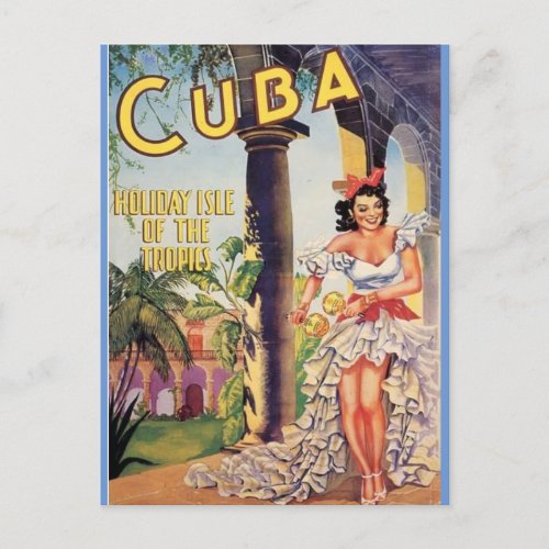 Vintage Cuba Holiday Isle of Tropics Postcard