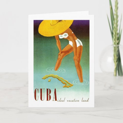 Vintage Cuba Ideal Vacation Land Card