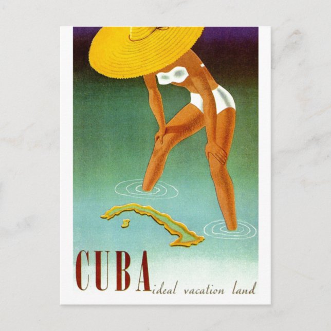 Vintage Cuba Ideal Vacation Land Postcard (Front)