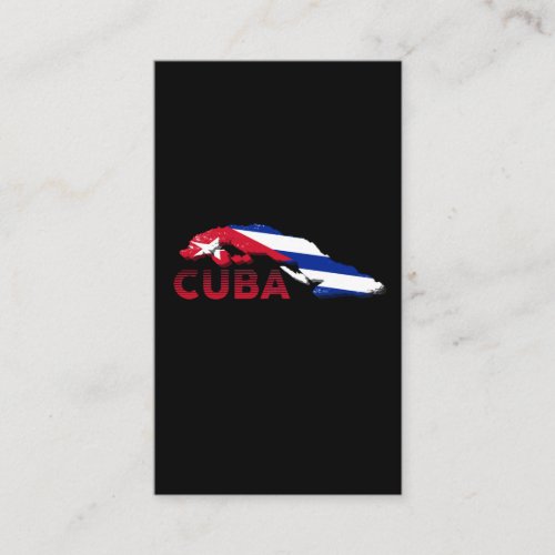Vintage Cuba Map Cuban Flag Business Card