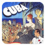 Vintage Cuba So Near So Fast Travel Square Sticker