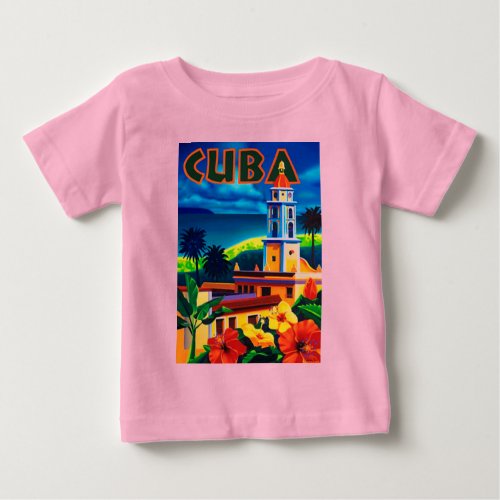 Vintage Cuba Travel Baby T_Shirt