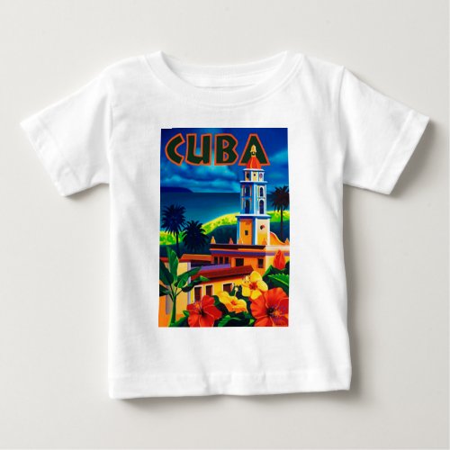 Vintage Cuba Travel Baby T_Shirt