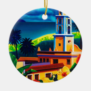 Vintage Cuba Travel Ceramic Ornament