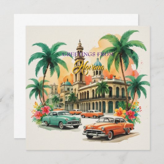 Vintage Cuba Travel - Greetings From Havana (Front/Back)