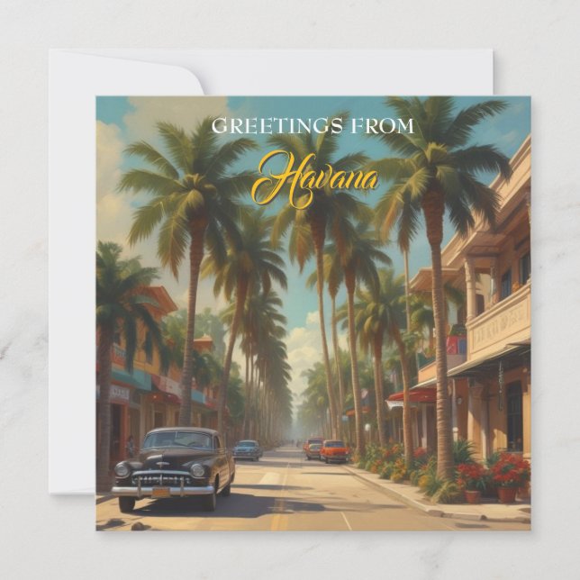 Vintage Cuba Travel - Greetings From Havana Card (Front)