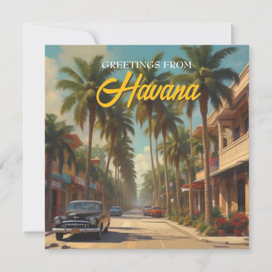 Vintage Cuba Travel - Greetings From Havana Card (Front)
