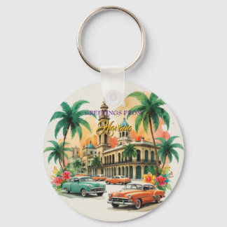 Vintage Cuba Travel - Greetings From Havana Keychain