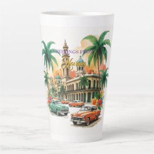 Vintage Cuba Travel - Greetings From Havana Latte Mug