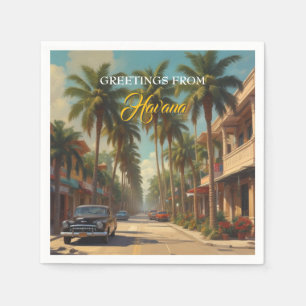 Vintage Cuba Travel - Greetings From Havana Napkins