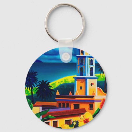 Vintage Cuba Travel Keychain