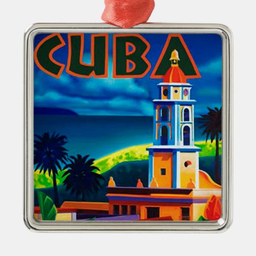 Vintage Cuba Travel Metal Ornament