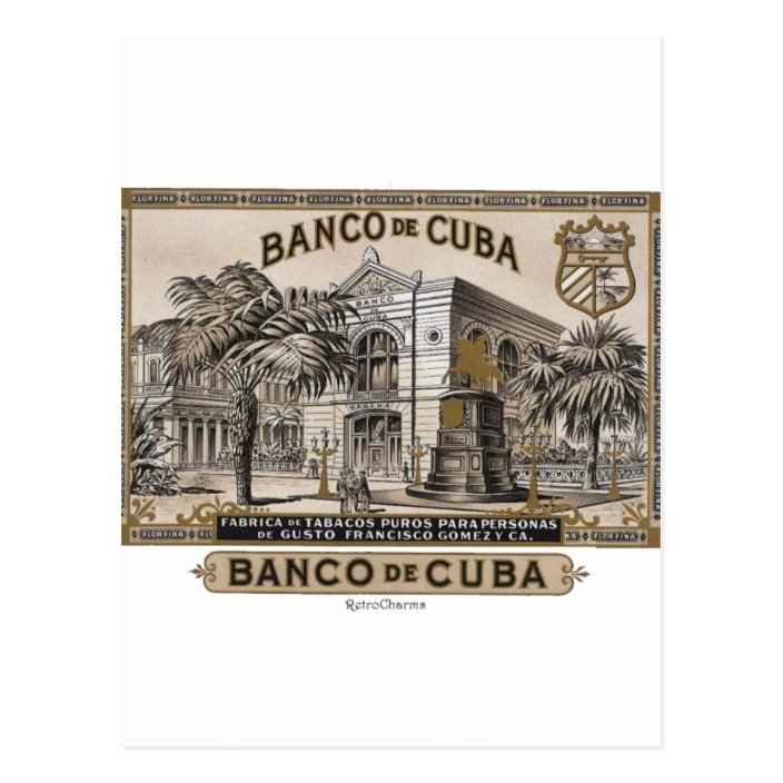 Vintage Cuban Bank of Cuba of Cuba Postcard