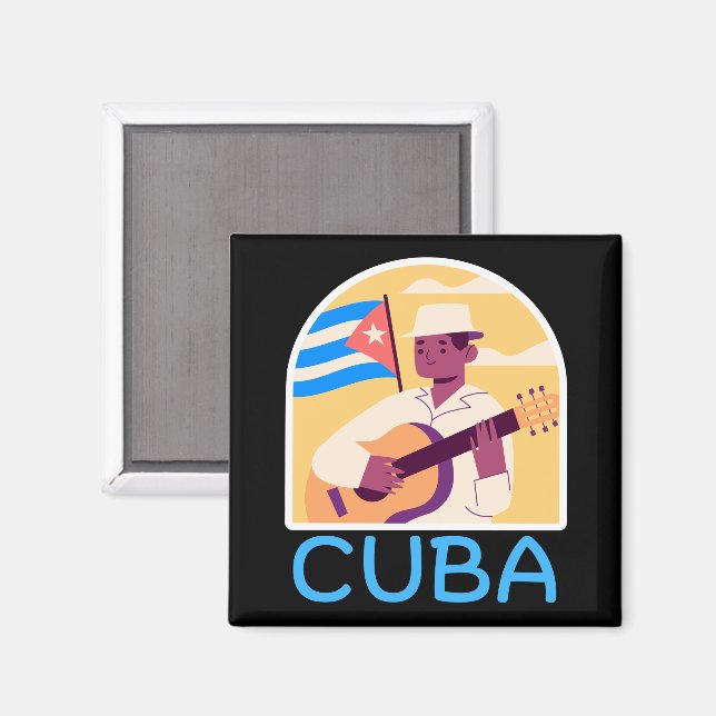 Vintage Cuban Music Cuba Flag Magnet (Front/Back)