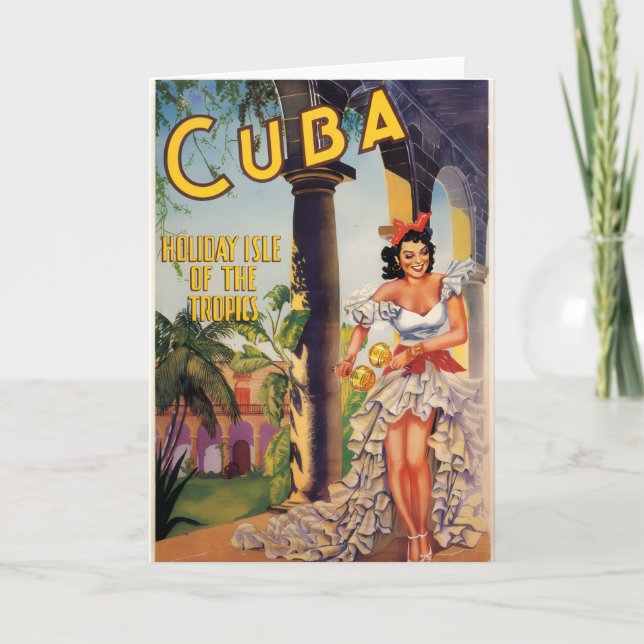 Vintage Cuban Tourist Commission Tropics Travel Card (Front)
