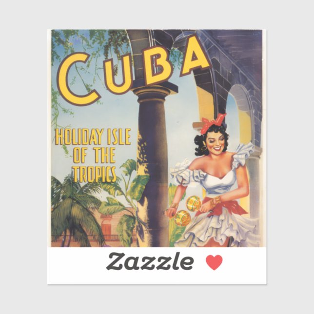 Vintage Cuban Tourist Commission Tropics Travel Sticker (Sheet)