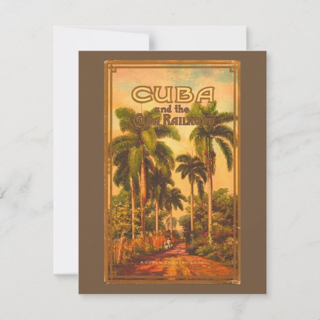 Vintage Cuban Travel - Cuba Railroad Holiday Card (Front)
