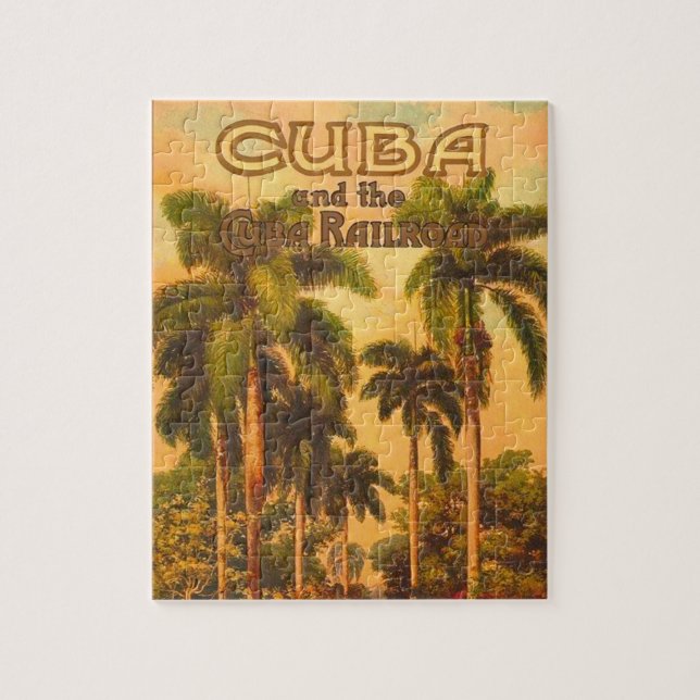 Vintage Cuban Travel - Cuba Railroad Jigsaw Puzzle (Vertical)