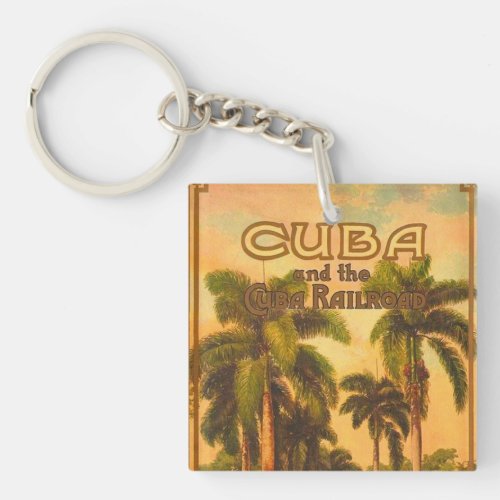 Vintage Cuban Travel _ Cuba Railroad Keychain