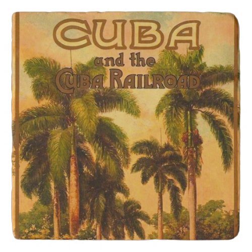 Vintage Cuban Travel _ Cuba Railroad Trivet