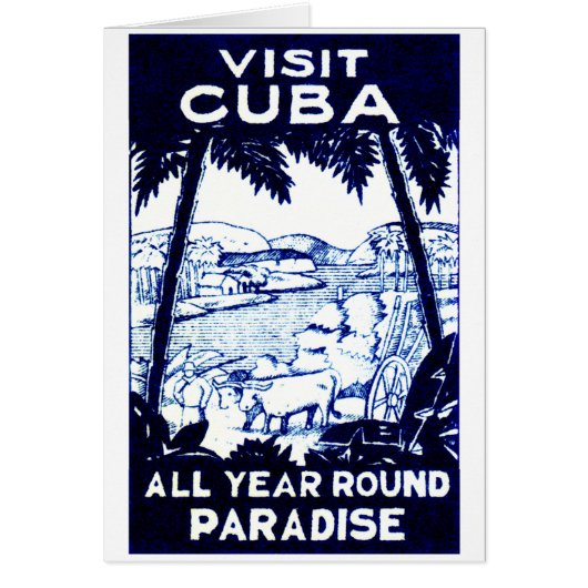 Vintage Cuban Travel Poster Cards (Front)