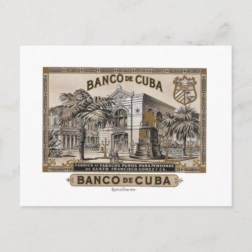 Vintage Cubano Banco de Cuba de Cuba Postcard