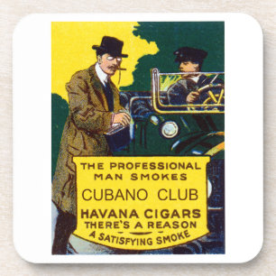 Vintage Cubano Club Cigars Drink Coaster