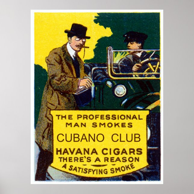 Vintage Cubano Club Cigars Poster (Front)