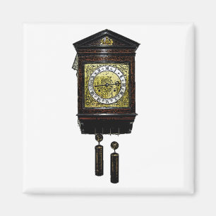 Vintage Cuckoo Clock Ink Drawing Sketch Magnet