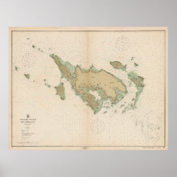 Vintage Culebra Puerto Rico Map (1914) Poster by Alleycatshirts at Zazzle